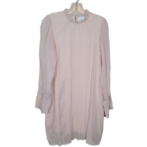 Mint Women's Babydoll Mini Dress Ruffle Sleeves Lined Blush Pink Size Small - Picture 1 of 7